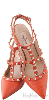 Rockstud Brique Gold Studs Heels 100