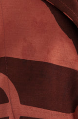 Rust Printed Belted Dress