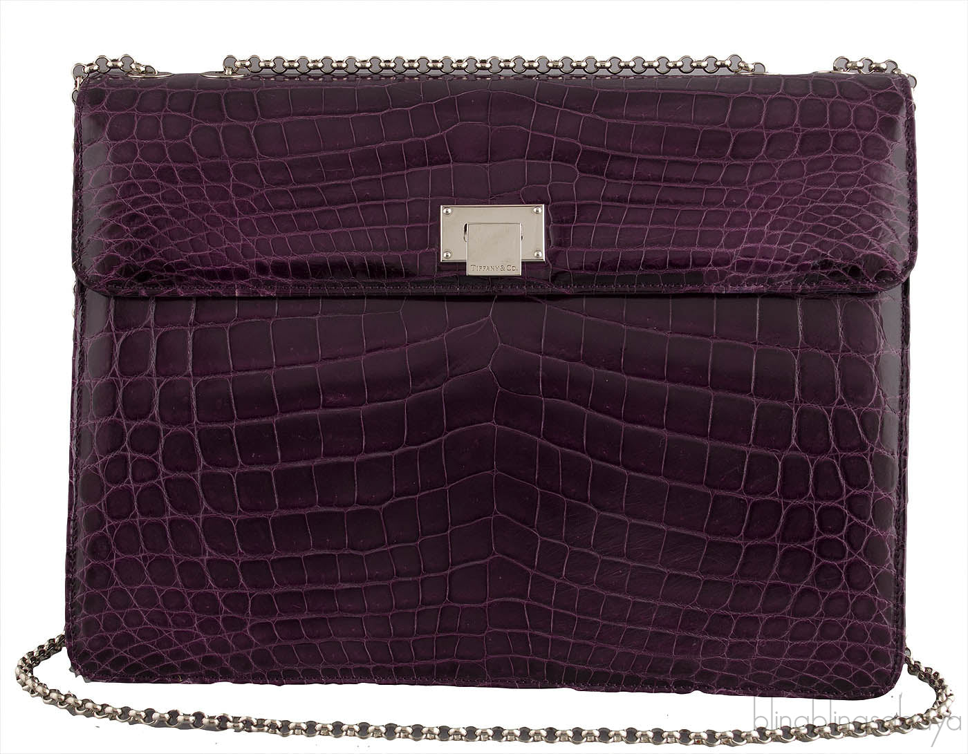 Purple Cornelia Lunch Box Crocodile Bag