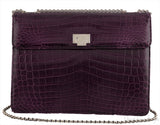 Purple Cornelia Lunch Box Crocodile Bag