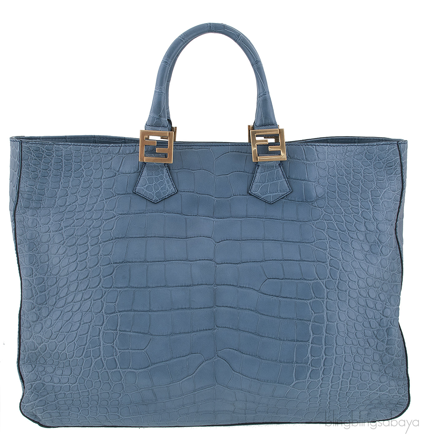 Twin Alligator Blue Jean Tote Bag