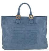 Twin Alligator Blue Jean Tote Bag