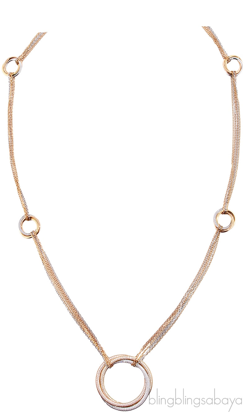 Trinity Tricolor Diamond Necklace