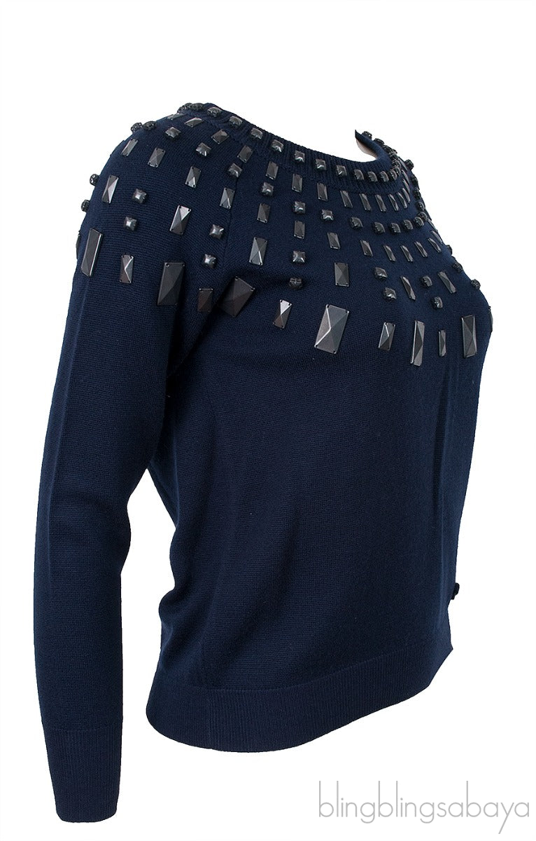 Blue Studded Sweatshirt