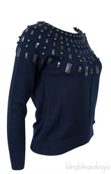 Blue Studded Sweatshirt