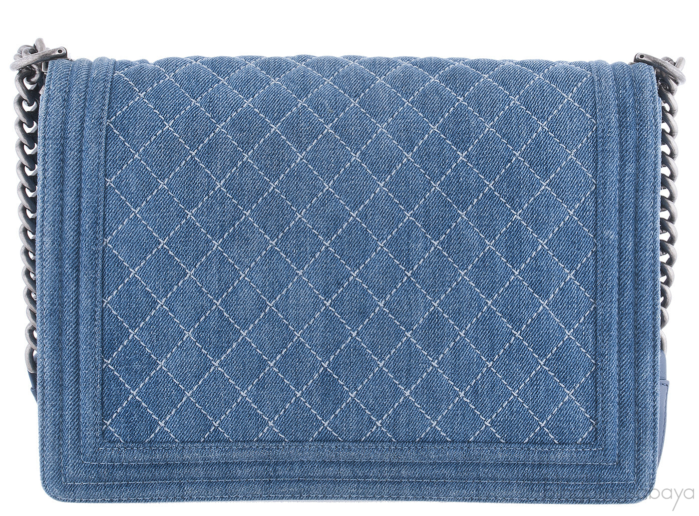 Quilted Le Boy Denim Jumbo Flap Bag