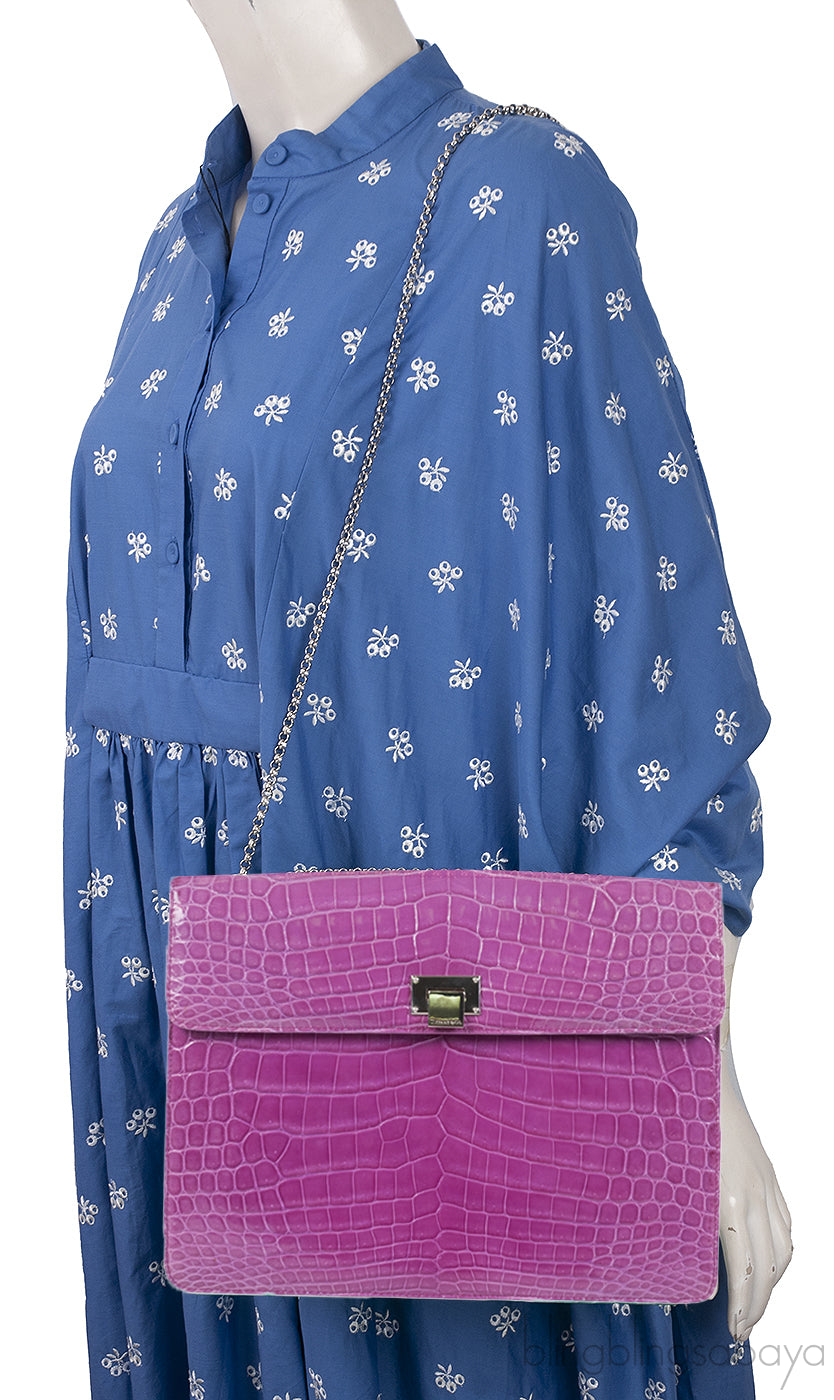 Tiffany & Co. Purple Cornelia Crocodile Shoulder Bag