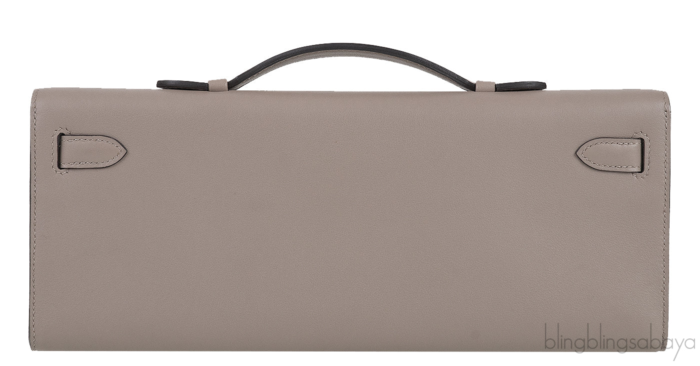 Kelly Cut Grey Asphalte Swift Clutch PHW