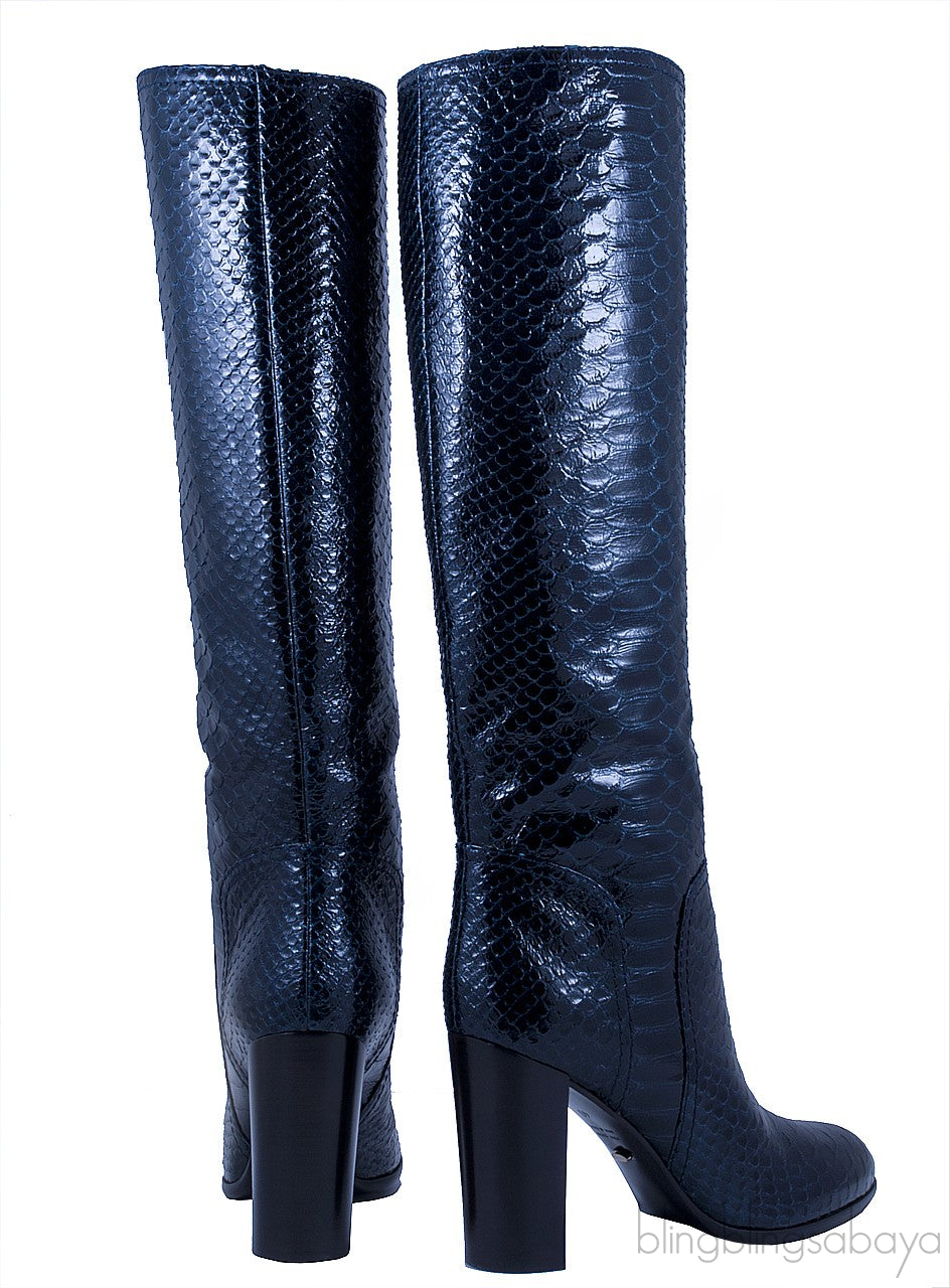 Python Knee-High Boots