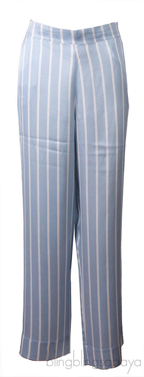 ASCENO Dust Blue Stripe Pajama Set*