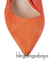 Christian Dior Orange Suede Pointed Heels
