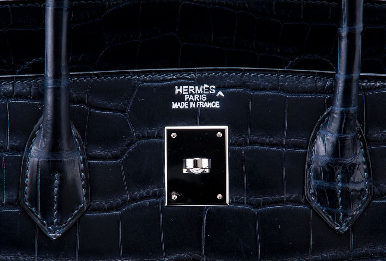 Birkin 40 Blue Abysse Matte Croco