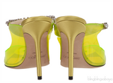 Jimmy Choo Bing Green PVC 100 mm Crystal