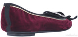 Maroon Velvet Bow Ballet Flat