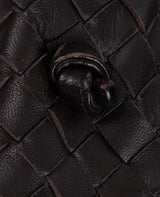 Brown Intrecciato Snakeskin Nodini Crossbody Bag