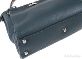 Fendi Selleria Peekaboo Dark Green Medium Python Handle Bag