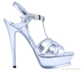 Tribute T-Strap Silver Sandals