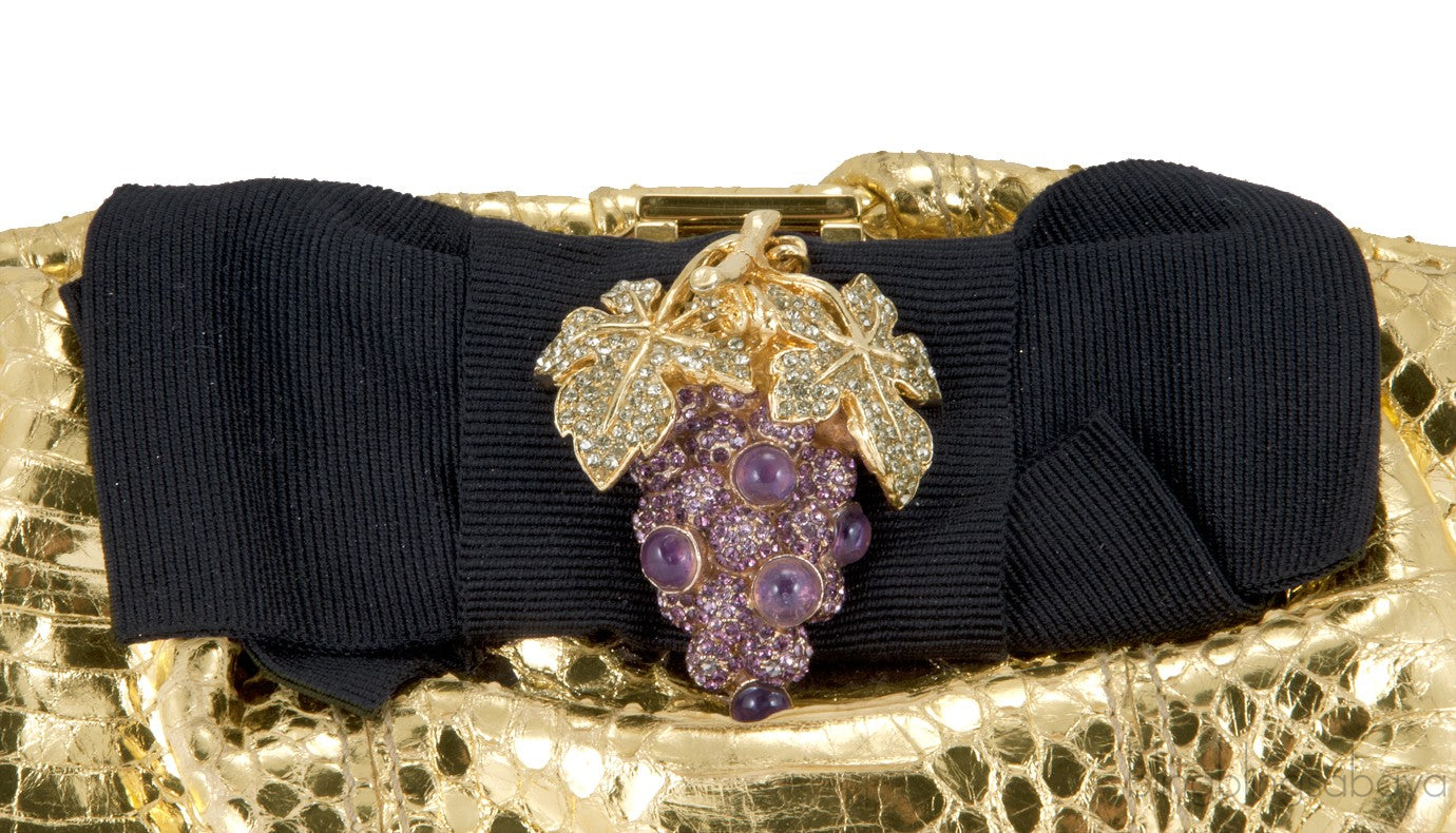 Dolce & Gabbana Gold Snakeskin Wallet Clutch