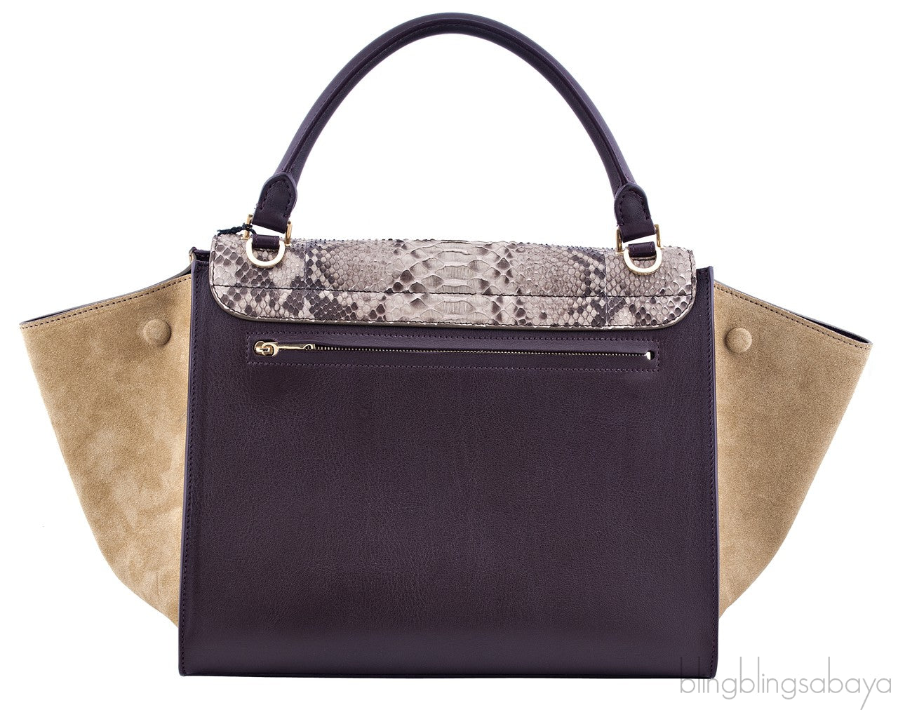 Tri color Python Trapeze Bag
