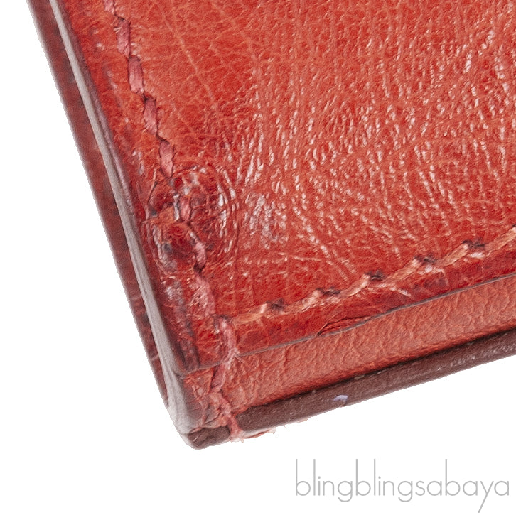 Hermes Kelly Wallet Brick Ostrich Wallet PHW
