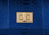 Blue Python Square Shoulder Bag