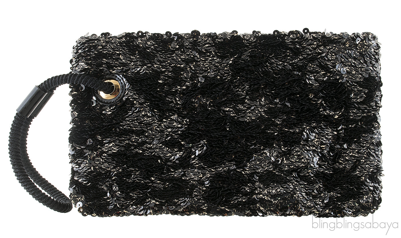 Sequin Black Pochette Rococo