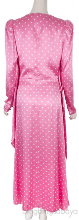 Pink Polka-dot Silk Dress