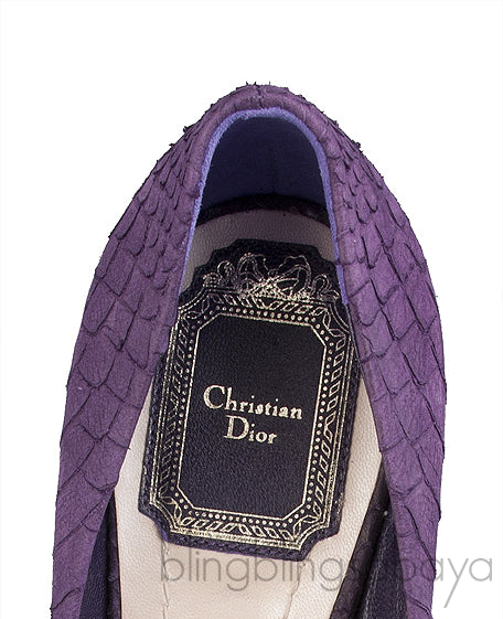 Purple Python Peep Toe Pump