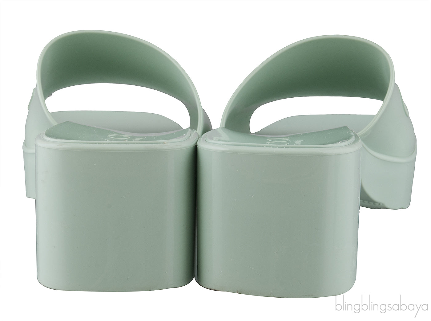 Pastel Green Rubber Slide Sandals