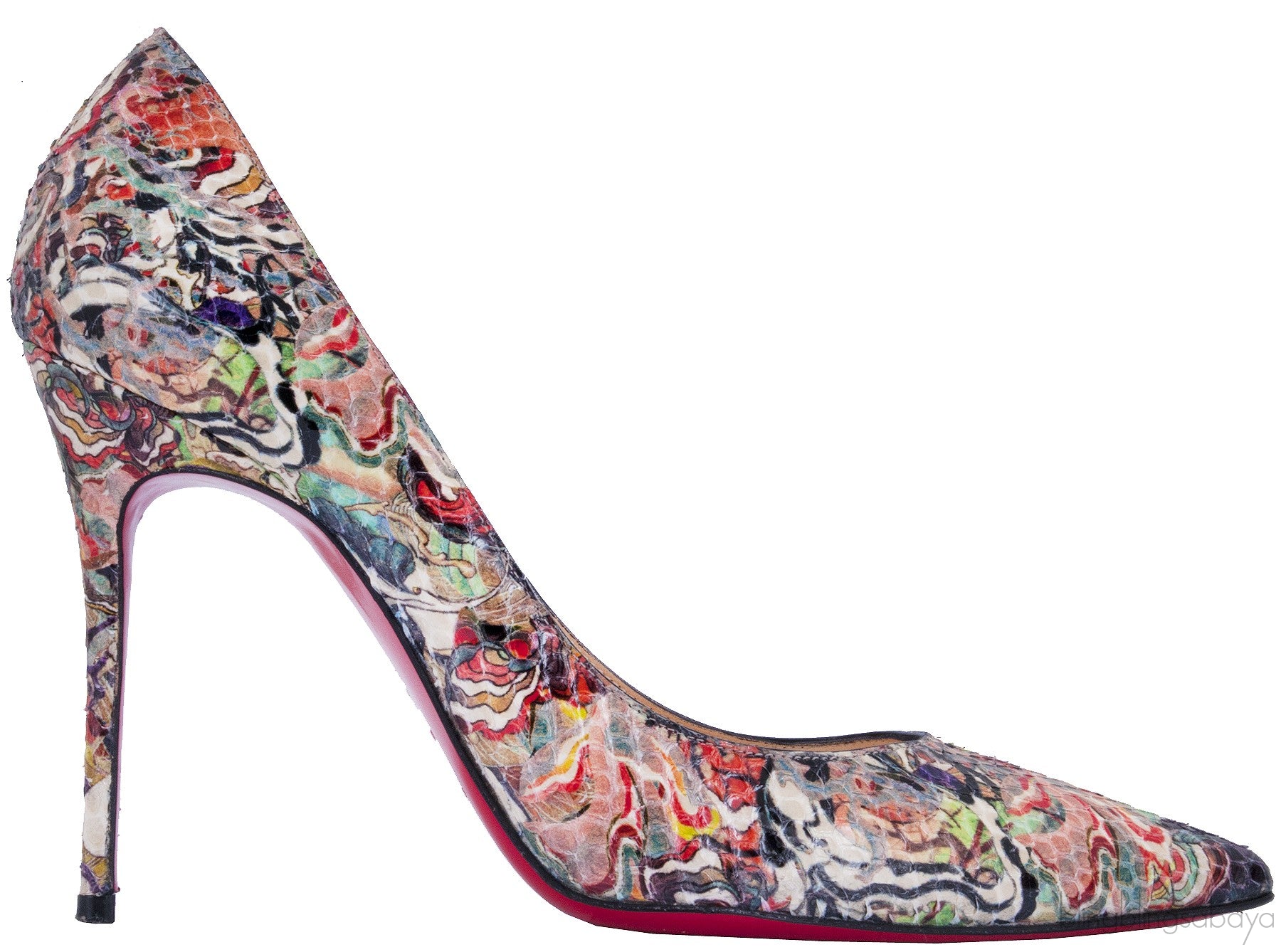 So Kate Multicolored Python Pumps