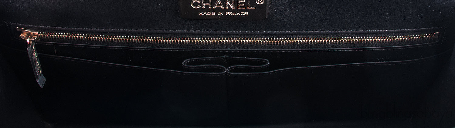 Black Patent Crocodile Flap Bag