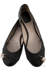 Silver Lock Ballet Flat Shoes