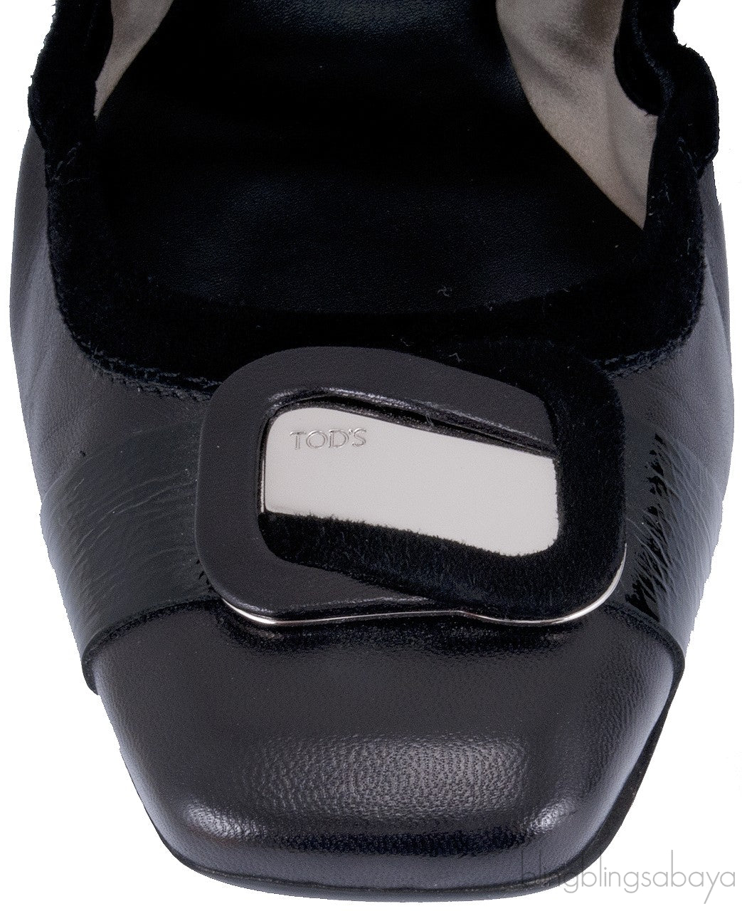 Tod\'s Black Loafer Elastic Ballet Flat