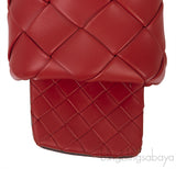 Bottega Veneta Intrecciato Lido Flat Sandals Red