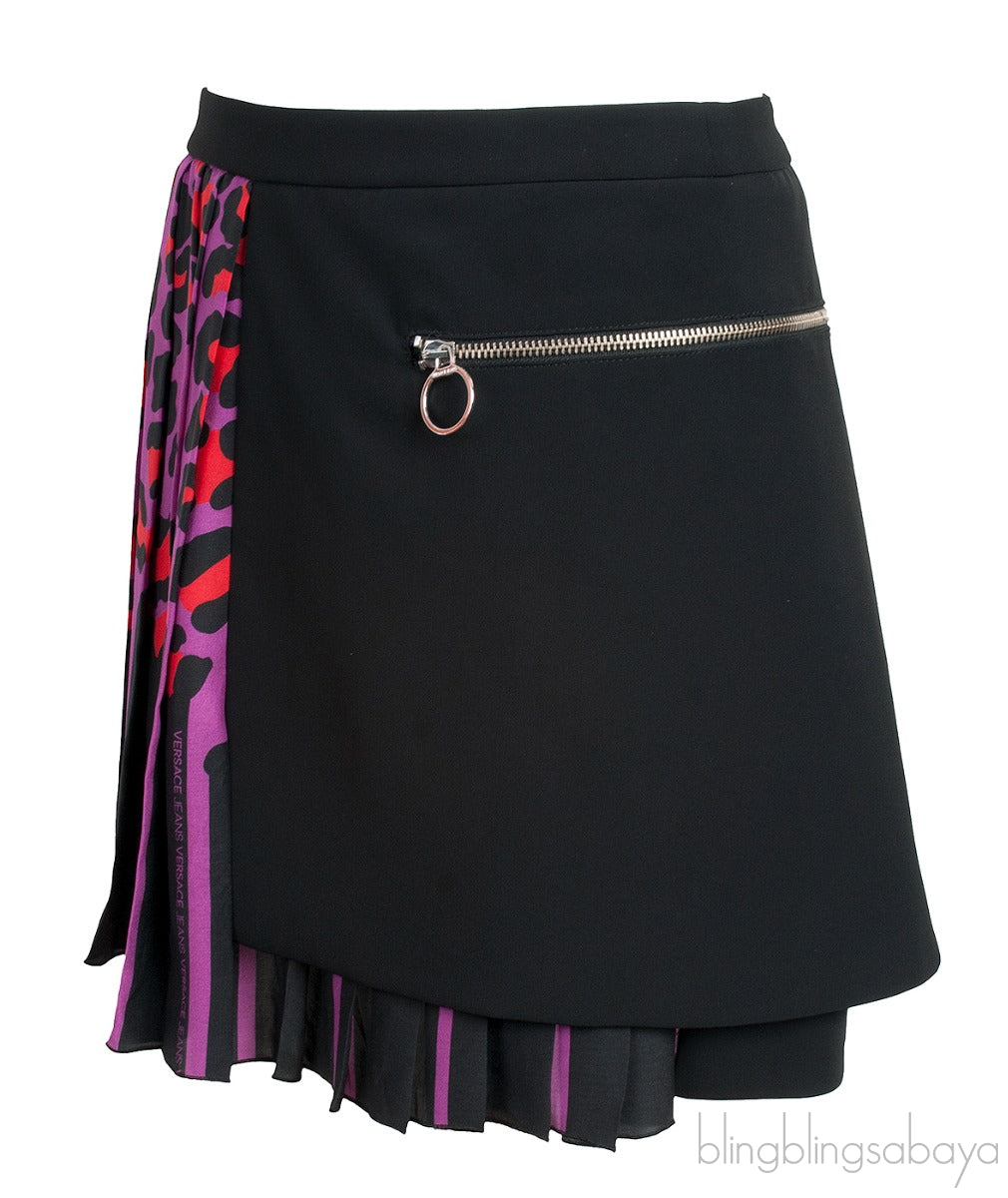 Leopard Pleated Mini Skirt