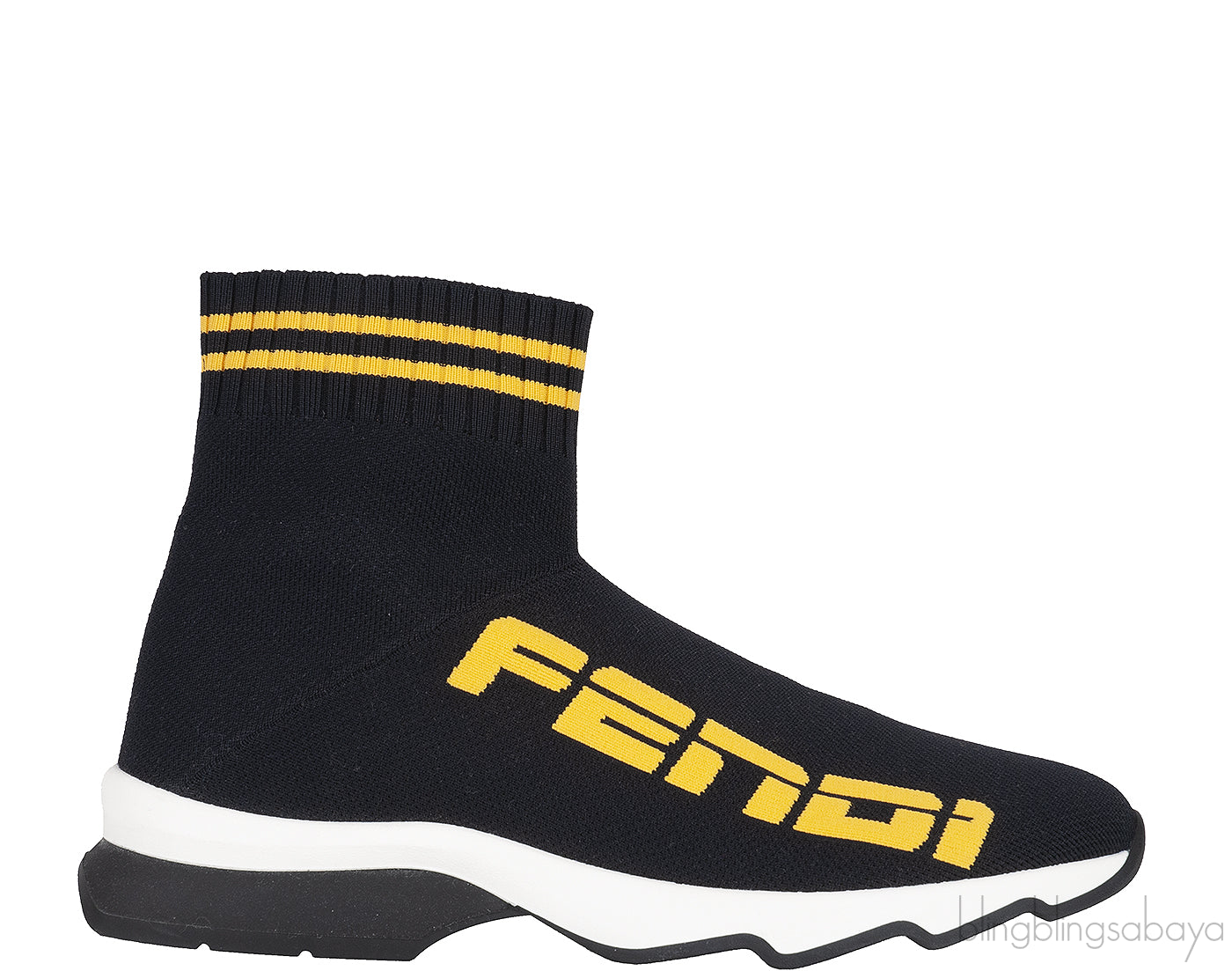 Black Knit Sock Logo Sneaker