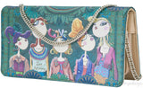 Girls Print Green Clutch Shoulder Bag