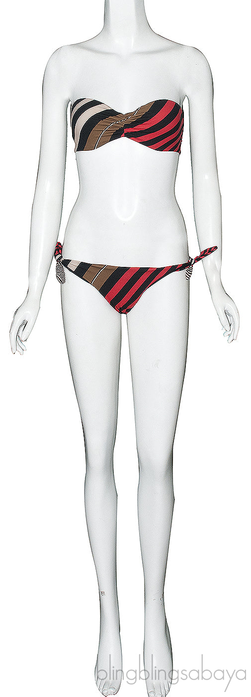 Pequine Striped Bikini & top