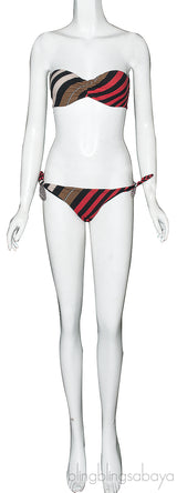Pequine Striped Bikini & top