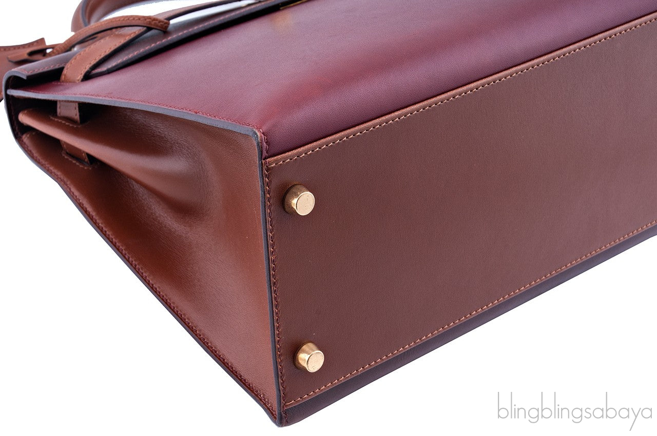 Kelly 32 Tricolor Box Calf Sellier