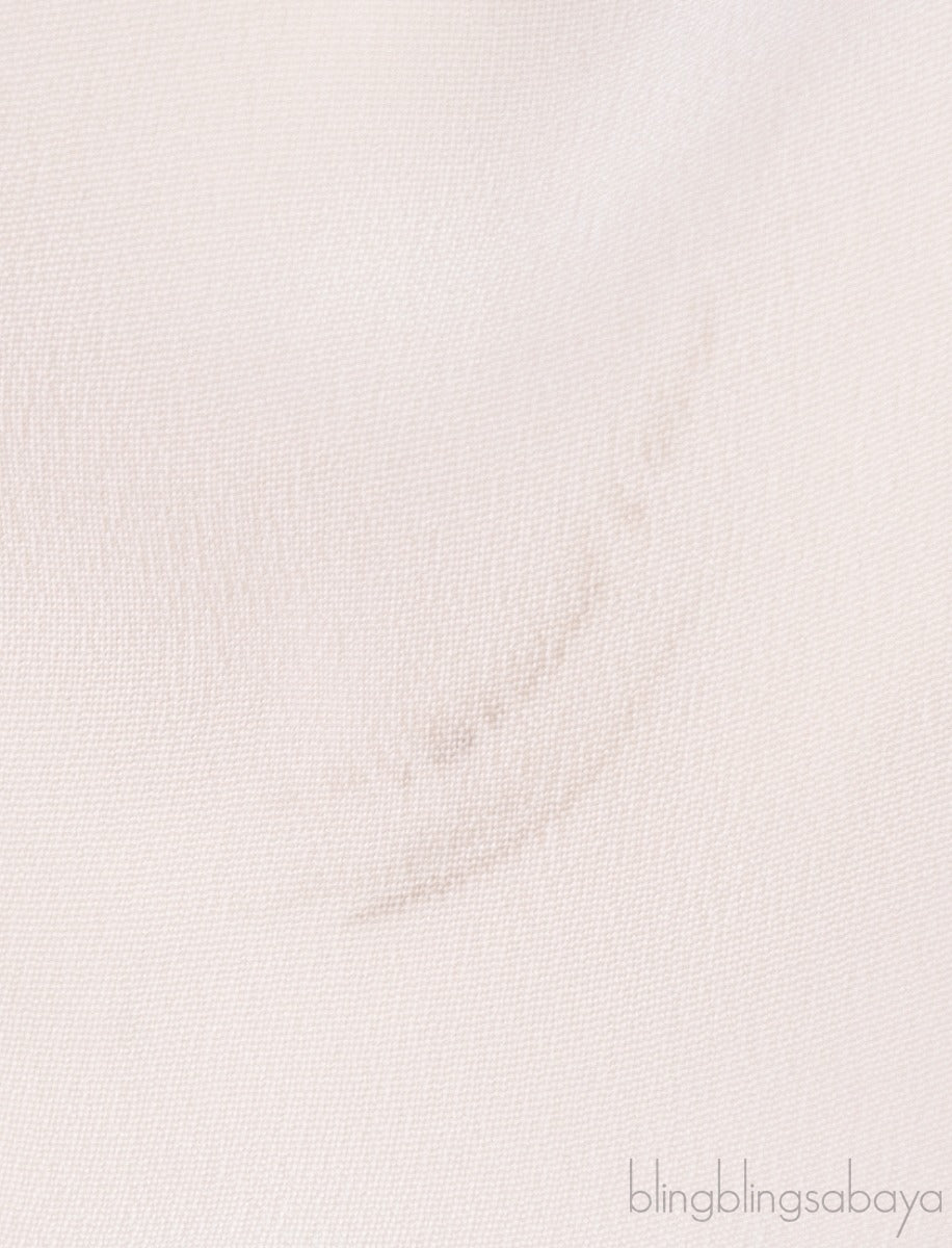 Off-white Gathered Sleeve Midi Dress