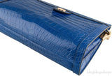Ophidia Crocodile Blue Shoulder Bag