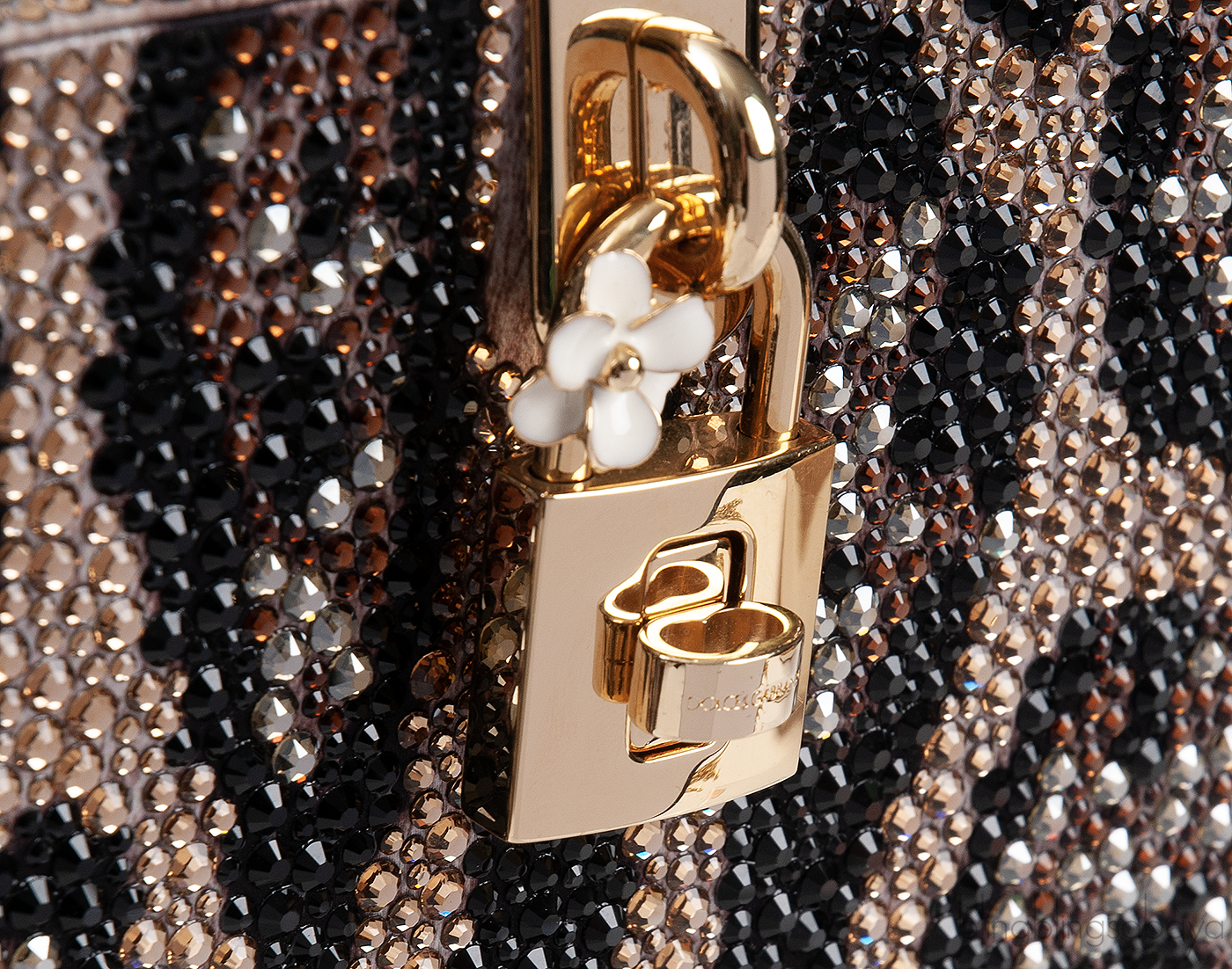 Dolce & Gabbana Leopard Crystal Hard Clutch Shoulder Bag