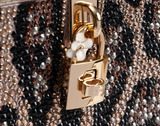 Dolce & Gabbana Leopard Crystal Hard Clutch Shoulder Bag