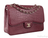 Classic Bordeaux Crocodile Jumbo Bag