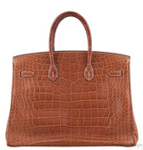 Birkin 35 Barenia Crocodile PHW