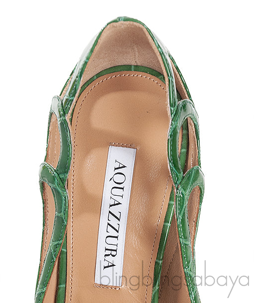 Aquazzura Fenix 105 Croc Effect Heels