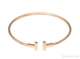 T Wire Rose Gold Bracelet