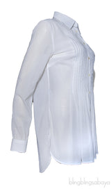 Pleated Off-white Long Sleeve Shirt