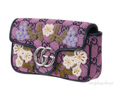 Pink GG Marmont Embroidery Super Mini Bag